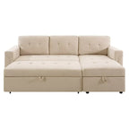 Canapé d'angle réversible avec lit gigogne, méridienne de rangement, pieds durables,