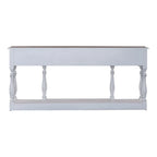 Console de hall 72 po blanc antique et écorce vieillie