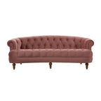Canapé capitonné chesterfield La Rosa 84 en velours, style moderne du milieu du siècle