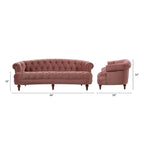 Canapé capitonné chesterfield La Rosa 84 en velours, style moderne du milieu du siècle