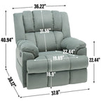 Fauteuil Inclinable Pivotant à Bascule Lazy Boy, Grand Fauteuil Inclinable Manuel Rembourré avec Accoudoirs et Dossier Capitonnés