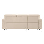 Canapé d'angle réversible avec lit gigogne, méridienne de rangement, pieds durables,