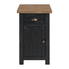 Table d'appoint de chevet Monterey en bois massif avec prises de courant cachées
