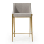 Tabouret de comptoir contemporain Modrest Fairview gris et laiton