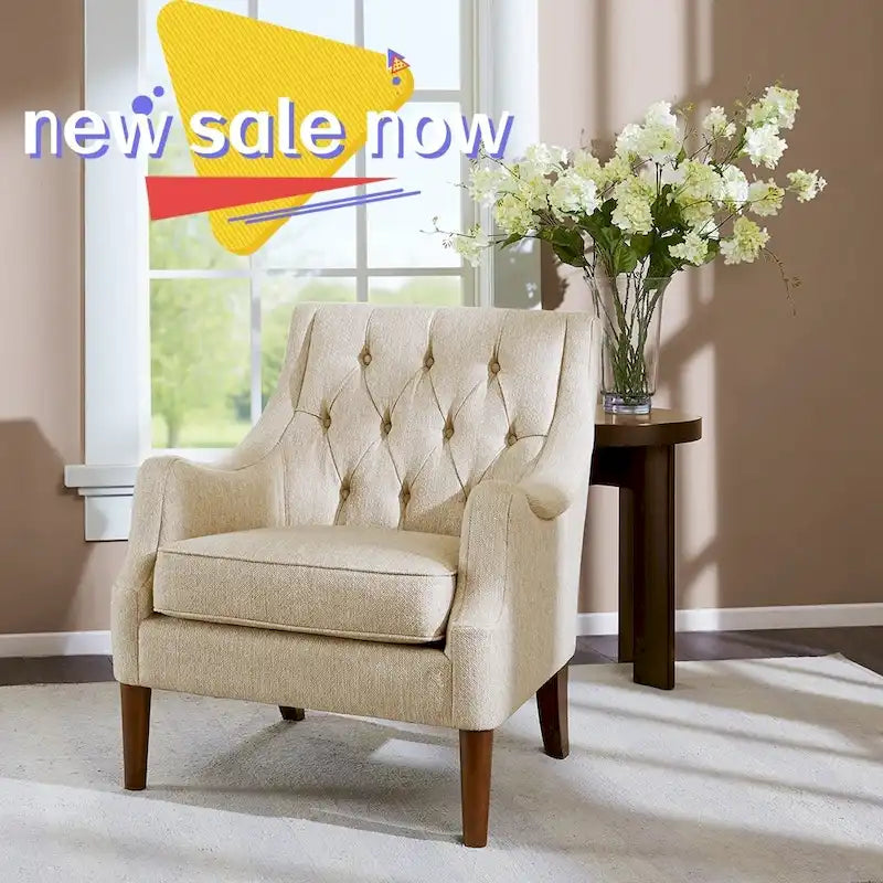Fauteuil d'appoint capitonné moderne
