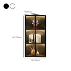 Meuble d'angle d'exposition moderne en bois et métal gris avec porte vitrée