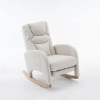 Fauteuil à bascule de puériculture ergonomique en tissu avec repose-pieds réglable