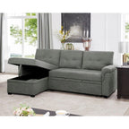Canapé d'angle réversible avec lit gigogne, méridienne de rangement, pieds durables,