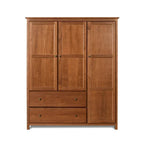 Grain Wood Furniture Armoire Shaker en bois à 3 portes - 60x72x22