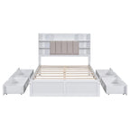 Cadre de lit avec 4 tiroirs de rangement portables sous le lit