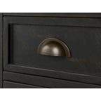 Table d'appoint de chevet Monterey en bois massif avec prises de courant cachées