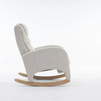 Fauteuil à bascule de puériculture ergonomique en tissu avec repose-pieds réglable