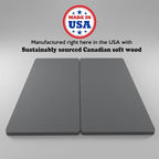 ONETAN, Sommier tapissier fendu de 3,8 cm pour matelas/support de lit - Entièrement assemblé, confort et soutien améliorés, gris