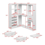 Armoire d'angle avec 2 tringles, un porte-pantalons et un rangement à chaussures