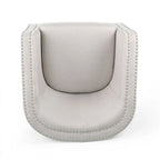 Fauteuil pivotant, style baril rond classique, tissu beige blé