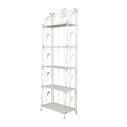 Étagère de Boulanger Pliable Haute à 5 Niveaux en Métal Décoratif pour Intérieur/Extérieur - Or ou Blanc - Roche River Decor
