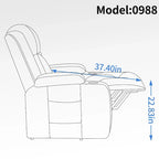 Fauteuil inclinable releveur électrique, fauteuil de massage moderne à moteur unique avec chauffage lombaire, port de chargement USB, porte-gobelets
