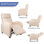 Fauteuil inclinable à dossier basculant en similicuir, marron / noir / gris / kaki / rouge / beige, simple