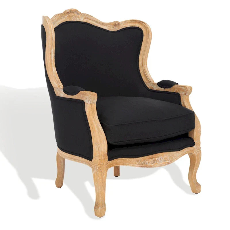 Fauteuil à oreilles Kali Oak en lin naturel - 34Lx34Px40H