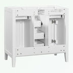 Meuble-lavabo avec vasque en céramique, deux placards et cinq tiroirs