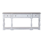 Console de hall 72 po blanc antique et écorce vieillie