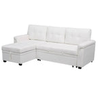 Canapé d'angle réversible avec lit gigogne, méridienne de rangement, pieds durables,