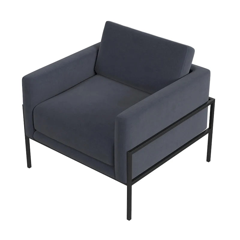 Fauteuil club moderne HomePop rembourré avec cadre en métal