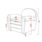 Fauteuil Club Paris en Cuir Véritable Pasargad Home, Marron