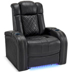 Fauteuil inclinable électrique MCombo avec appuie-tête réglable, siège de cinéma maison à deux moteurs avec port USB, cuir respirant HTS411