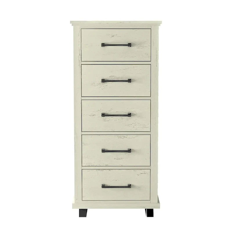 Ensemble de chambre à coucher 4 pièces Farmhouse - 2 tables de chevet, 1 commode et 1 chiffonnier