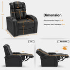Fauteuil inclinable électrique MCombo avec appuie-tête réglable, siège de cinéma maison à deux moteurs avec port USB, cuir respirant HTS411
