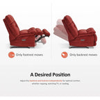 MCombo Fauteuil inclinable électrique sans accoudoirs surdimensionné à double moteur, inclinable Zeroarms parfait pour le salon en tissu PR607