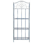 SAFAVIEH Bryn Étagère de boulanger d'extérieur victorienne en fer forgé à 4 niveaux - 63,5 cm l x 38,1 cm P x 160 cm H - 25L x 15P x 63H