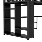 Lit mezzanine taille XL avec armoire intégrée
