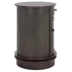 Table d'appoint pivotante rustique de ferme avec tiroir unique et armoire à deux étagères