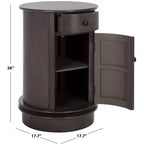 Table d'appoint pivotante rustique de ferme avec tiroir unique et armoire à deux étagères