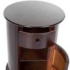 Table d'appoint pivotante rustique de ferme avec tiroir unique et armoire à deux étagères