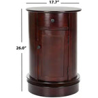 Table d'appoint pivotante rustique de ferme avec tiroir unique et armoire à deux étagères