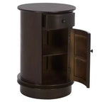 Table d'appoint pivotante rustique de ferme avec tiroir unique et armoire à deux étagères