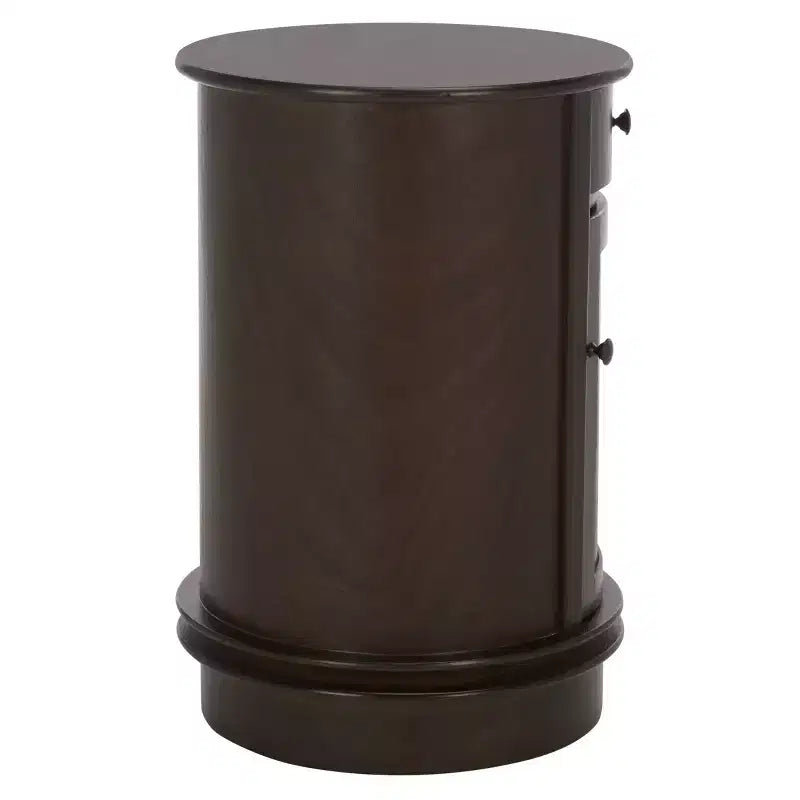 Rustic Farmhouse Swivel Accent Table AMH5712 with Single Drawer and Two-Shelf Cabinet