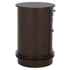 Table d'appoint pivotante rustique de ferme avec tiroir unique et armoire à deux étagères