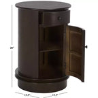 Table d'appoint pivotante rustique de ferme avec tiroir unique et armoire à deux étagères