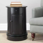 Table d'appoint pivotante rustique de ferme avec tiroir unique et armoire à deux étagères