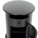 Table d'appoint pivotante rustique de ferme avec tiroir unique et armoire à deux étagères