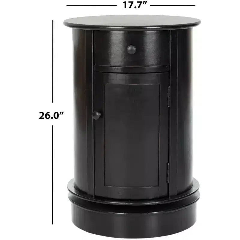 Rustic Farmhouse Swivel Accent Table AMH5712 with Single Drawer and Two-Shelf Cabinet