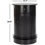 Table d'appoint pivotante rustique de ferme avec tiroir unique et armoire à deux étagères