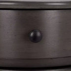 Table d'appoint pivotante rustique de ferme avec tiroir unique et armoire à deux étagères
