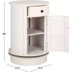 Table d'appoint pivotante rustique de ferme avec tiroir unique et armoire à deux étagères