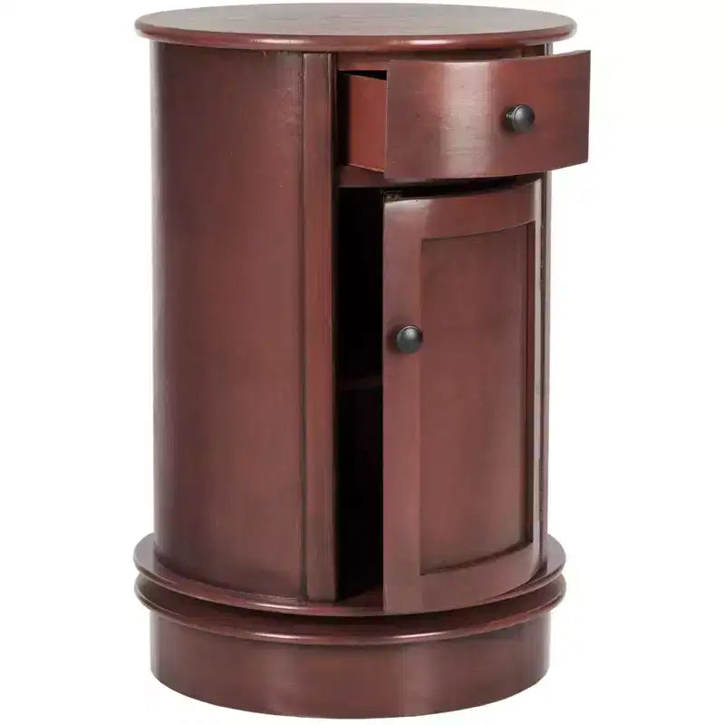 Rustic Farmhouse Swivel Accent Table AMH5712 with Single Drawer and Two-Shelf Cabinet