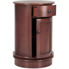 Table d'appoint pivotante rustique de ferme avec tiroir unique et armoire à deux étagères
